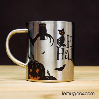 Mug Inox Happy Halloween noir - 23cl - Diamètre 7cm - Hauteur 8cm 1