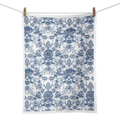 Linen tea towel, secret garden