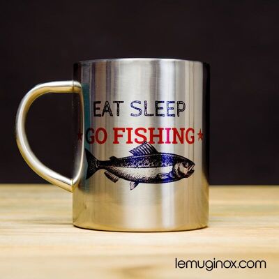 Mug Inox Go fishing - 23cl - Diamètre 7cm - Hauteur 8cm