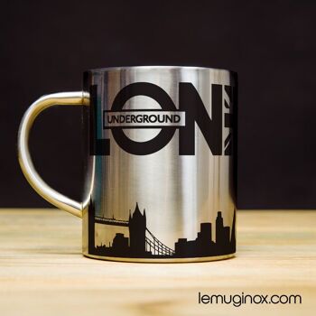 Mug Inox Londres - 23cl - Diamètre 7cm - Hauteur 8cm 1