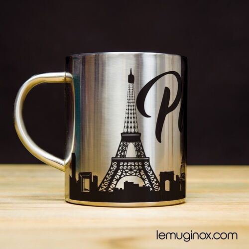 Mug Inox Paris - 23cl - Diamètre 7cm - Hauteur 8cm