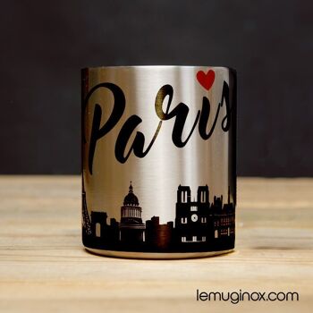 Mug Inox Paris - 32cl - Diamètre 8cm - Hauteur 10cm 2