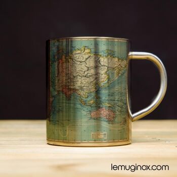 Mug Inox Mappemonde - 23cl - Diamètre 7cm - Hauteur 8cm 3