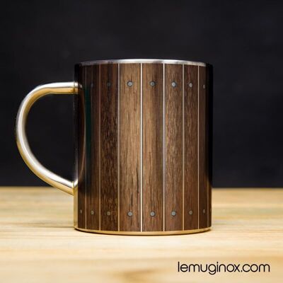 Mug Inox Planches - 23cl - Diamètre 7cm - Hauteur 8cm