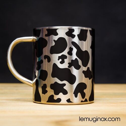 Mug Inox Peau de vache - 23cl - Diamètre 7cm - Hauteur 8cm