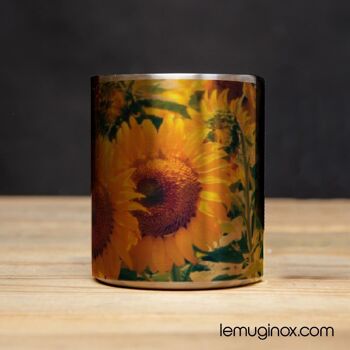 Mug Inox Tournesols - 32cl - Diamètre 8cm - Hauteur 10cm 2