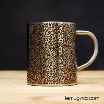 Mug Inox peau de léopard - 23cl - Diamètre 7cm - Hauteur 8cm 2
