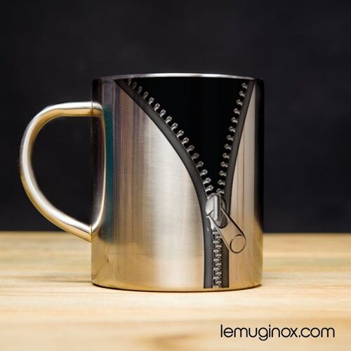Mug Inox ZIP - 32cl - Diamètre 8cm - Hauteur 10cm