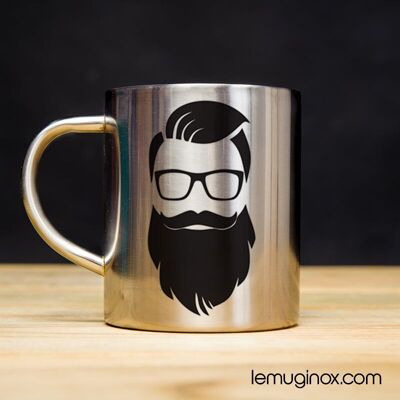 Mug Inox Hipster - 23cl - Diamètre 7cm - Hauteur 8cm