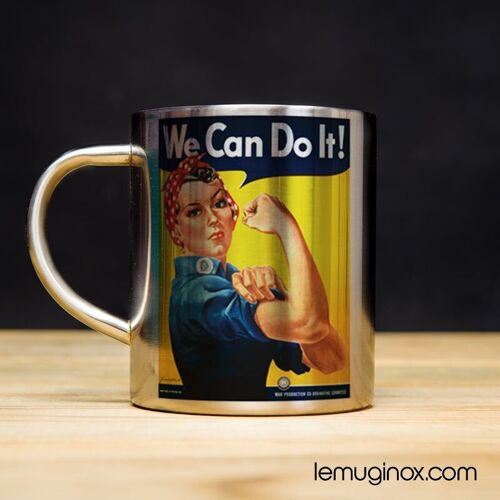 Mug Inox We can do it! - 23cl - Diamètre 7cm - Hauteur 8cm