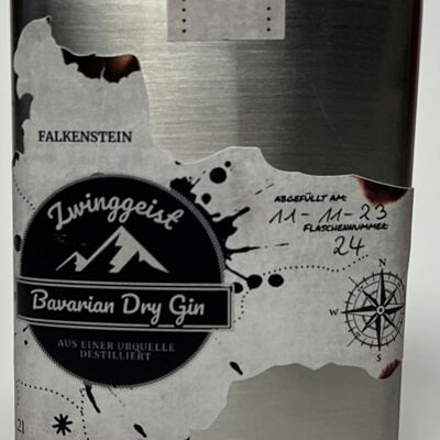 Falkenstein Bavarian Dry Gin producida mediante el proceso Loden Dry Gin