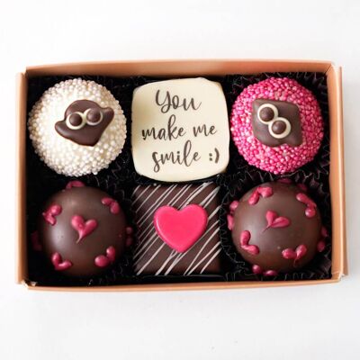 Coffret de chocolats « Tu me fais sourire » 6 truffes