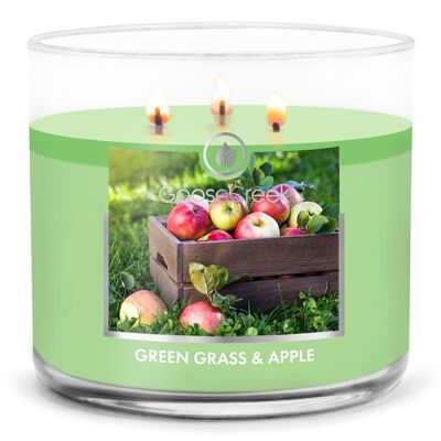 Bougie Goose Creek Candle® à l'herbe verte et aux pommes 411 grammes