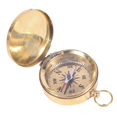 Brass Pocket Compass with Lid
