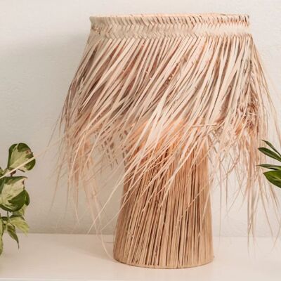 Palm leaf table lamp