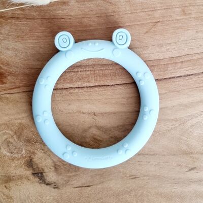Silicone teething ring Frog - Light blue