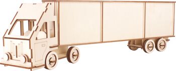 Camion en kit de construction avec remorque en bois 1