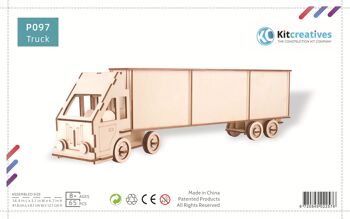 Camion en kit de construction avec remorque en bois 2