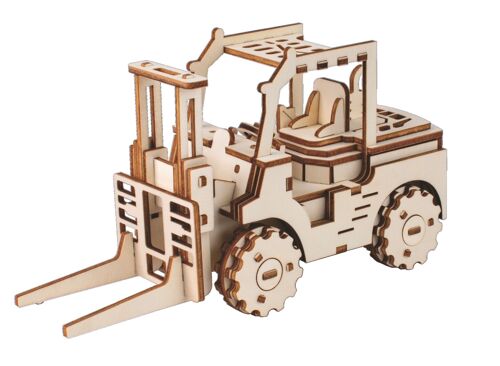 Wooden forklift truck construction kit