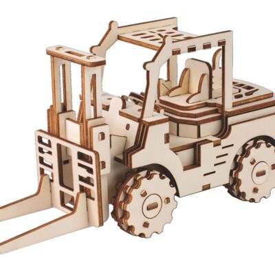 Wooden forklift truck construction kit