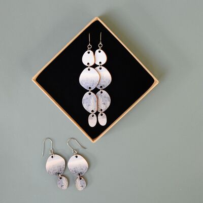 Wooden sustainable PATH earrings 11: Lapland mountain. Made in Finland