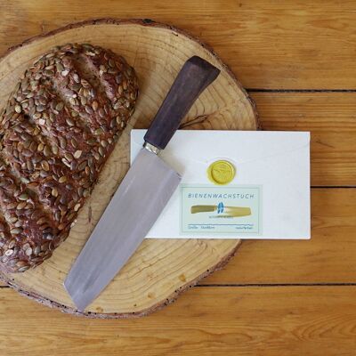 AUTHENTIC BLADES Messerset,  BROTSET - Bienenwachstuch Größe XL + BUOM 20cm