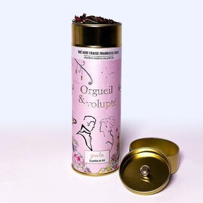 Caja de té verde rosa fresa frambuesa - ORGÁNICO