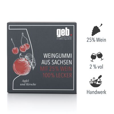 né Gomme au vin de l'Elbe saxonne avec 25% de vin - pomme et cerise