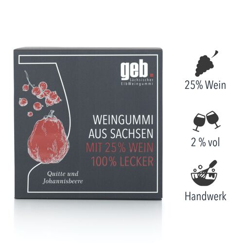 geb . Sächsischer ElbWeingummi mit 25% Wein - Quitte & Johannisbeere