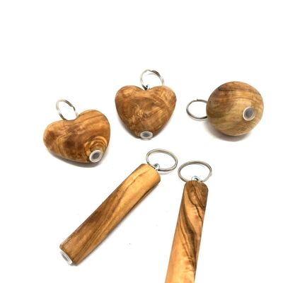 Keychain as an amulet for ashes made of olive wood
