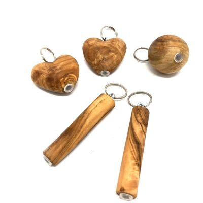 Schlüsselanhänger als Amulett für Asche aus Olivenholz