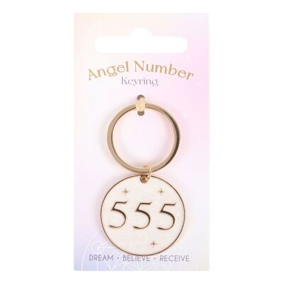 555 Angel Number Keyring