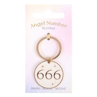 Portachiavi con numero angelo 666