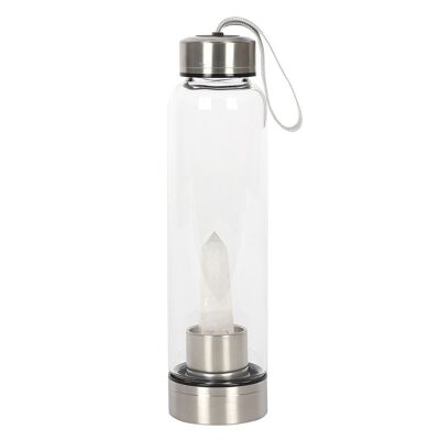 Bottiglia d'acqua in vetro energizzante al quarzo trasparente