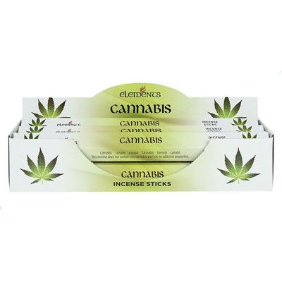 Set di 6 pacchetti di bastoncini di incenso alla cannabis Elements