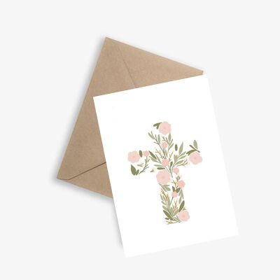 LA CROCE FIORITA - Biglietto Cerimoniale (Battesimo, Comunione, Matrimonio)