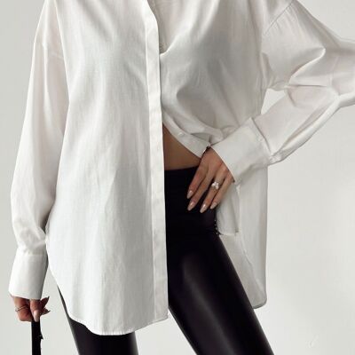 Camicia oversize in cotone BIANCO - ADISON