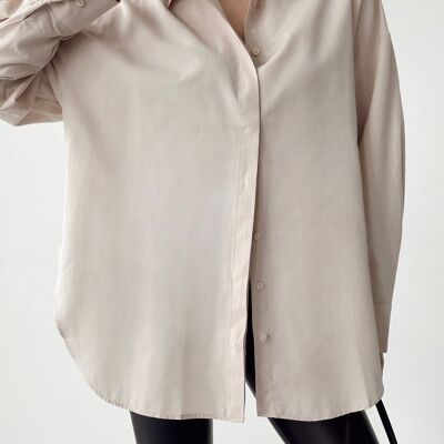 BEIGE oversized cotton shirt - ADISON