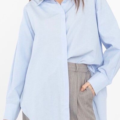 BLUE oversized cotton shirt - ADISON