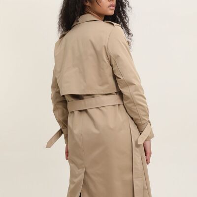 Long trench coat with belt Camel