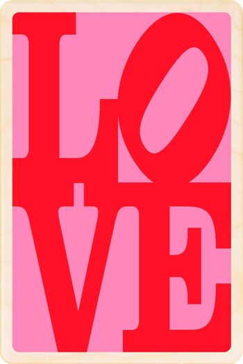 Carte postale en bois Carte d'amour 2
