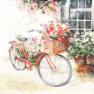 Servilletas "bicicleta de flores"