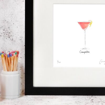 Cosmopolitan - Impression cocktail encadrée en édition limitée