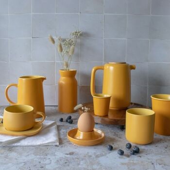 Set de 2 mugs outo jaune en grès 4