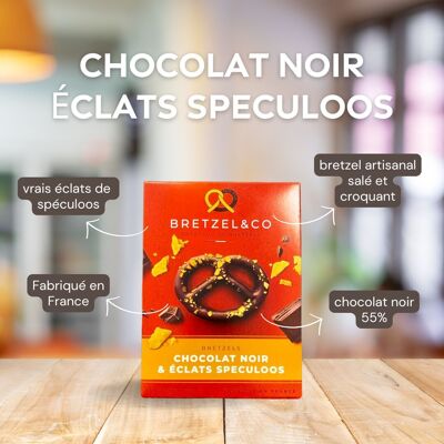Pretzel al cioccolato fondente - pezzi speculoos
