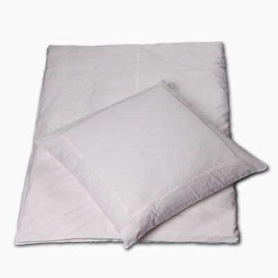 Set biancheria da letto in bianco (ricamo bianco)