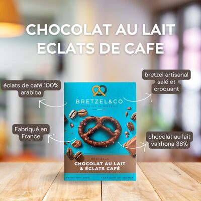 Bretzel chocolat au lait - éclats de café