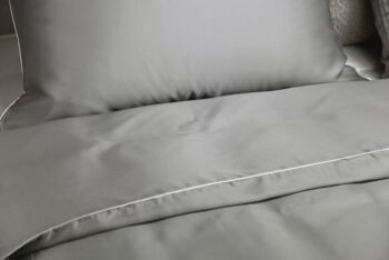 Linge de lit en fibres naturelles (antiallergique) en gris/taupe 2
