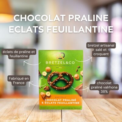 Chocolate praline pretzel - pieces of feuillantine
