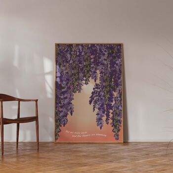 Wisteria and Sun' Boho Style Floral Céleste Impression artistique 1